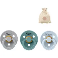 BIBS fopspenen met naam | T1 | Cloud, Island Sea, Baby blue | 0-6 maanden | spenen | speen | fopspeen | BolleToet speenzakje
