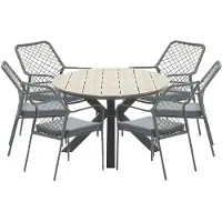 Garden Impressions Ross tuinset 7-delig mosgroen - Tulli tuintafel ovaal 220x115 cm light teak look