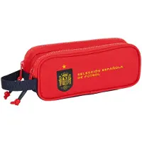 Safta Dubbele pennenhouder RFEF, blauw/rood, 21 x 8 x 6 cm