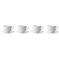 Aida Relief Coffee Cup With Saucer 20 Cl 4-pcs - Koffiekopjes Porselein White - 35180