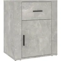 vidaXL Nachtkastje 50x36x60 cm bewerkt hout betongrijs