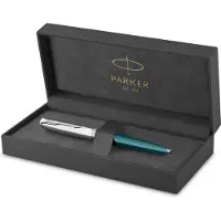 Parker 51-balpen | Groenblauwe behuizing met chromen afwerking | Medium punt met zwarte inktnavulling | Geschenkverpakking