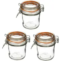 Secret De Gourmet Set van 12x weckpotjes/voorraadpotjes glas met beugelsluiting - 330 ml
