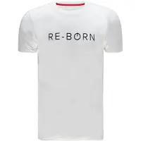 Re-Born - Sportkleding - Sport t-shirt - Logo shirt - Korte mouw t-shirt - Langer shirt - Heren - Wit - Maat M