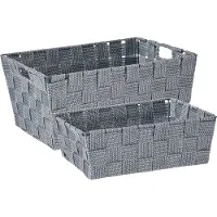 Kipit Kast/badkamer opbergmandjes - Set van 6x stuks - Zilvergrijs in 2 formaten 30 x 20 x 14 cm en 24 x 20 x 8 cm