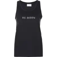 Re-Born - Sportkleding - Sporttop - Sport hemdje - Tanktop - Langere top - Sneldrogende top - Fitness top - Tennis top - Dames - Zwart - Maat M