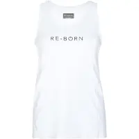 Re-Born - Sportkleding - Sporttop - Sport hemdje - Tanktop - Langere top - Sneldrogende top - Fitness top - Tennis top - Dames - Wit - Maat XL