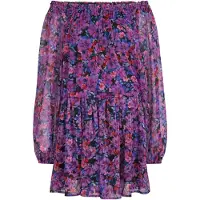 Vila Jurk jade groen / lila / pink / zwart