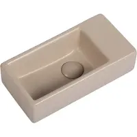 Guido Gusto Fontein Mia 40.5x20x10.5cm mat beige inclusief afvoerplug rechts zonder kraangat