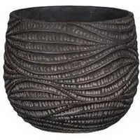 Mica Decorations Bloempot Hendrick Bruin 14Hx14Øx12Ø | Bruine bloempot | Ronde bloempot | 14Hx14Øx12Ø