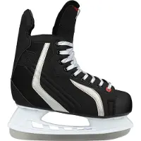 Nijdam IJshockeyschaats - Deluxe - Polyester - Zwart/Zilver - Maat 38
