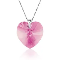 Montebello Ketting Posidonia HZ63 - Swarovski Hart - 925 Zilver Gerhod. - Ø18mm - 45cm