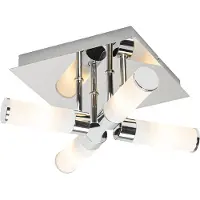 QAZQA Moderne badkamer plafondlamp chroom 4-lichts IP44 - Bath