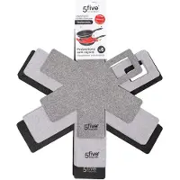 Generique Zwarte en grijze Panbeschermers - Set van 6 Stuks - 3 formaten - Ø38 cm - Ø35 cm - Ø25 cm - Anti Kras - Pannenbeschermer set - Vilt - Pannen onderzetter - Potbeschermer