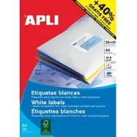 APLI etiketten ft 70 x 37 mm (b x h), rechte hoeken, 600 stuks, 24 per blad (1212)