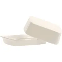 COSY&TRENDY Botervloot wit van porselein met deksel 19 x 12 x 7 cm - Botervloten