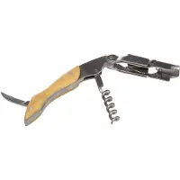 Secret De Gourmet Bamboe flesopener/kelnermes/kurkentrekker 3-in-1 - Flesopeners