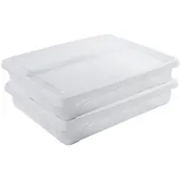Hega hogar 2x Voedsel plastic bewaarbakje laag 1,5 liter transparant 24 x 20 x 5 cm - Vershoudbakjes