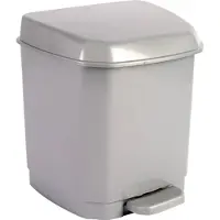 Hega hogar 1x Grijze pedaalemmer afvalemmers/afvalbakken 7 liter 26 cm - Pedaalemmers