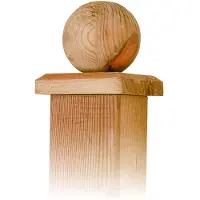 Intergard Paalornament hout bol paalkap voor tuinpaal 80mm