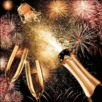 Ambiente 40x stuks feest thema servetten 33 x 33 cm champagne - Feestservetten
