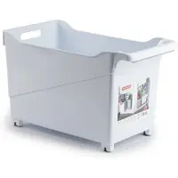 Forte Plastics Plasticforte opberg Trolley Container - wit - op wieltjes - L45 x B24 x H27 cm - kunststof - Opberg trolley