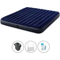 Intex Luchtbedset - 2-Persoons - 183 x 203 x 25 cm - Blauw + Accessoires