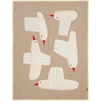 Ferm Living Sprei Bird Quilted Blanket Sand-110 x 80 cm