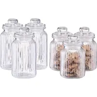 Zeller - Keuken food voorraadpotten glas - Inhoud 900/1200 ml - Set 6x