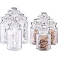 Zeller - Keuken food voorraadpotten glas - Inhoud 900/1200 ml - Set 8x