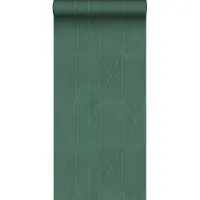 Origin Wallcoverings eco-texture vliesbehang origami motief donkergroen - 347859 - 0,53 x 10,05 m
