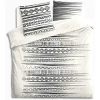 Atmosphera GEOM Katoenen Beddengoed Set - Zwart en Wit, 240 x 220 cm, 2 Kussenslopen 65 x 65 cm