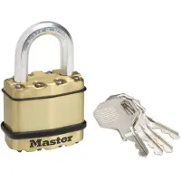 Masterlock 45mm laminated steel padlock - zinc outer treatment with brass finish - M1BEURD