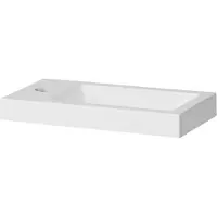 Brauer Solar Medium Fonteinbak 40x22x5cm Mineraalmarmer - Met Kraangat - Zijdeglans Wit - 8720359304629 - Rechthoekig - Wastafels, Fonteinen,