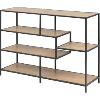 Home4You Seaford Boekenrek Vrijstaand Metaal Hout 114x78x35cm