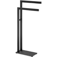 Zack Vrijstaand handdoekenrek LINEA 80 cm, dubbel, zwart, roestvrij staal,