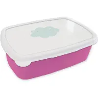 MuchoWow Broodtrommel Roze - Lunchbox - Brooddoos - Wolk - Sterretjes - Pastel - Kinderen - Baby - 18x12x6 cm - Kinderen - Meisje