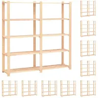 vidaXL Opbergrekken 5-laags 10 st 170x38x170 cm grenenhout 500 kg