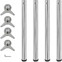 vidaXL Tafelpoten in hoogte verstelbaar chroom 710 mm 4 st