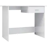 vidaXL Bureau, hoogglanzwit, 100x50x76 cm, houtvezel