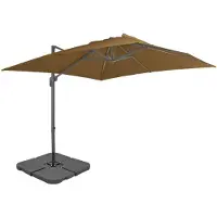 vidaXL Parasol met draagbare voet taupe
