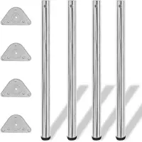 vidaXL Tafelpoten in hoogte verstelbaar chroom 870 mm 4 st