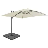 vidaXL Parasol met draagbare voet zandkleurig