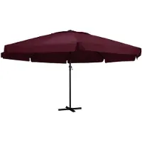 vidaXL Parasol met aluminium paal 600 cm bordeauxrood