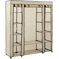 vidaXL Kledingkast met vakken en stangen 150x45x176 cm stof crème