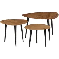 vidaXL 3-delige Salontafelset massief acaciahout