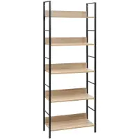 vidaXL Boekenkast 5 schappen 60x27,6x158,5 cm bewerkt hout eikenkleur