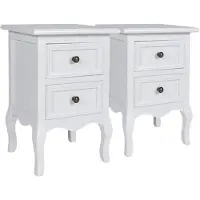 vidaXL Nachtkastjes 2 st met 2 lades MDF wit