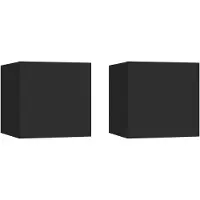 vidaXL Nachtkastjes 2 st 30,5x30x30 cm spaanplaat zwart
