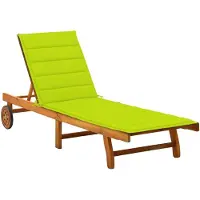 vidaXL Ligbed met kussen massief acaciahout
